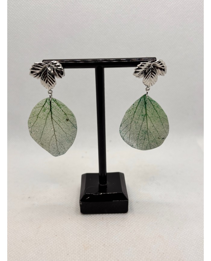 EDICIÓN LIMITADA pendientes artesanos de hoja  natural