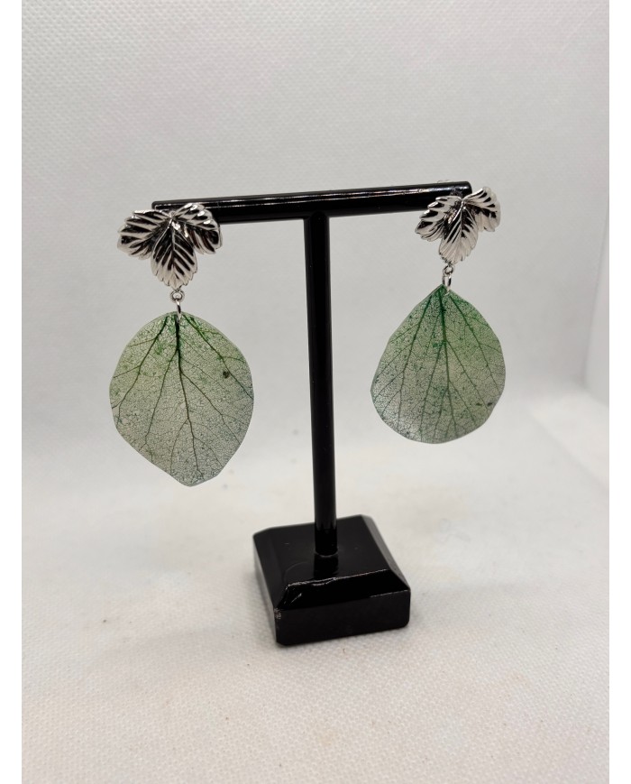 EDICIÓN LIMITADA pendientes artesanos de hoja  natural