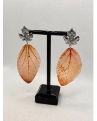 Pendientes artesanos de hoja natural