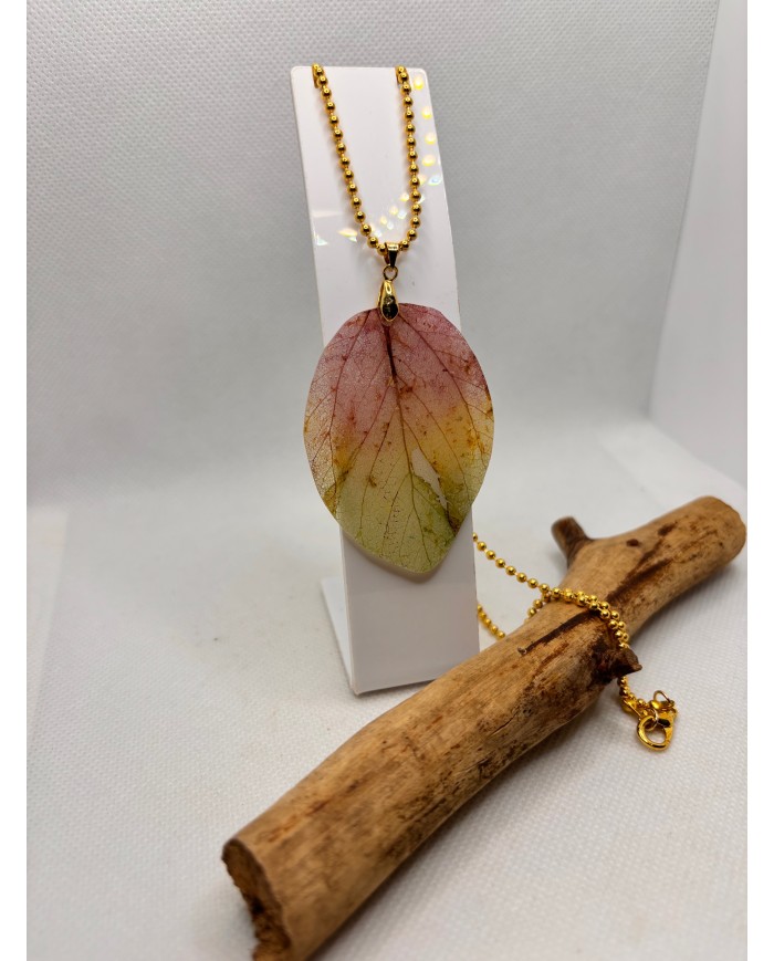 COLLAR ARTESANO DE HOJA NATURAL