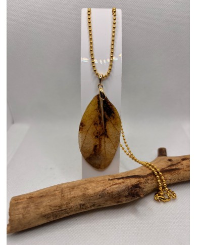 COLLAR ARTESANO DE HOJA NATURAL