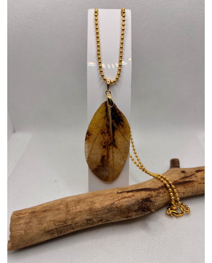 COLLAR ARTESANO DE HOJA NATURAL