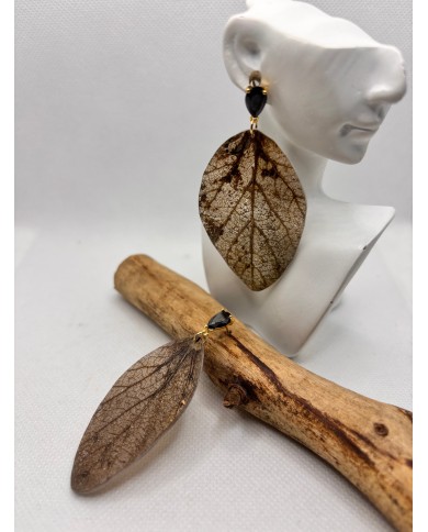 PENDIENTES DE HOJA NATURAL ARTESANOS