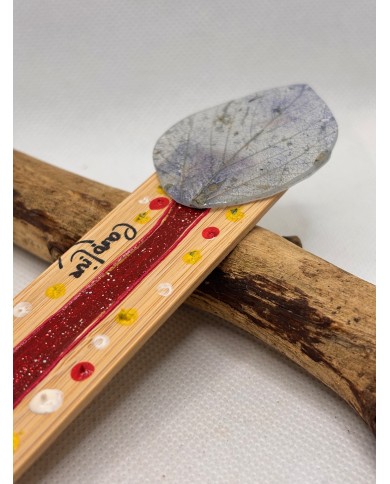 MARCAPÁGINAS artesano de hoja natural esqueletizada