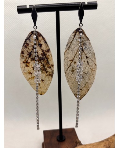 EDICIÓN LIMITADA pendientes de hoja natural esqueletizada