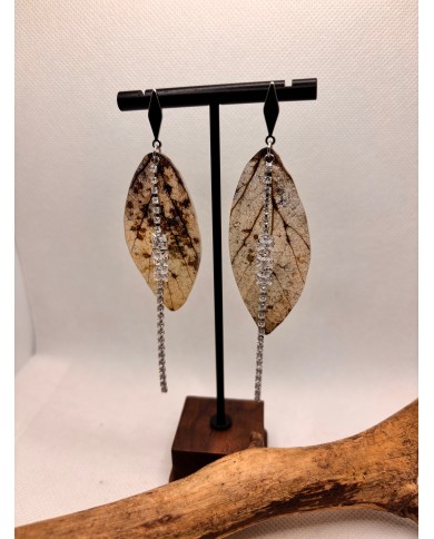 EDICIÓN LIMITADA pendientes de hoja natural esqueletizada