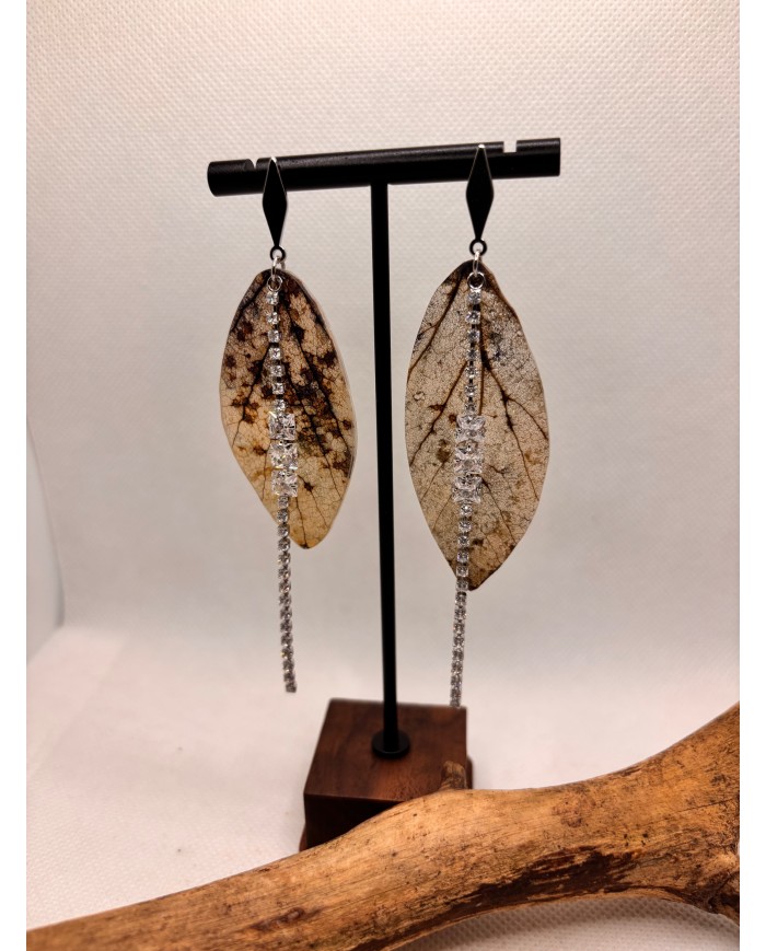 EDICIÓN LIMITADA pendientes de hoja natural esqueletizada