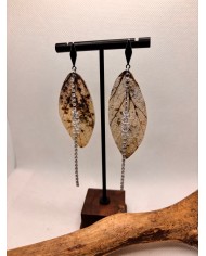 EDICIÓN LIMITADA pendientes de hoja natural esqueletizada