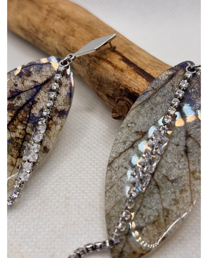 EDICIÓN LIMITADA pendientes de hoja natural esqueletizada