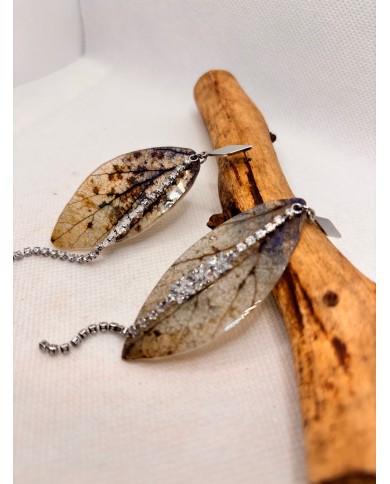 EDICIÓN LIMITADA pendientes de hoja natural esqueletizada