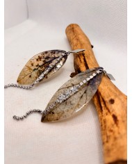 EDICIÓN LIMITADA pendientes de hoja natural esqueletizada