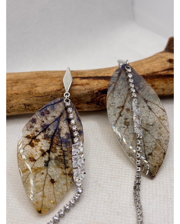 EDICIÓN LIMITADA pendientes de hoja natural esqueletizada