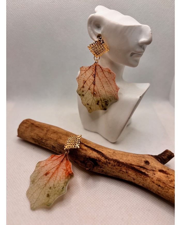 EDICIÓN LIMITADA pendientes artesanos de hoja natural
