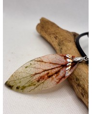 COLLAR ARTESANO de hoja natural esqueletizada