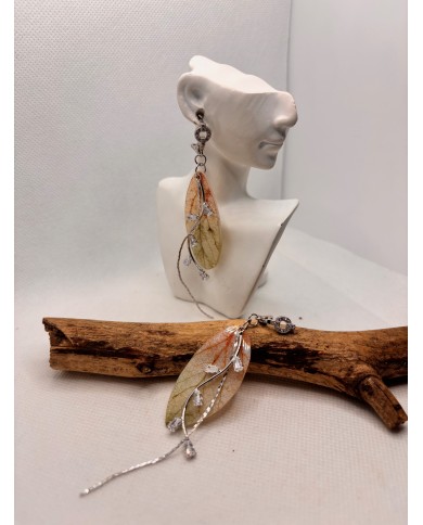 EDICIÓN LIMITADA pendientes de hoja natural esqueletizada