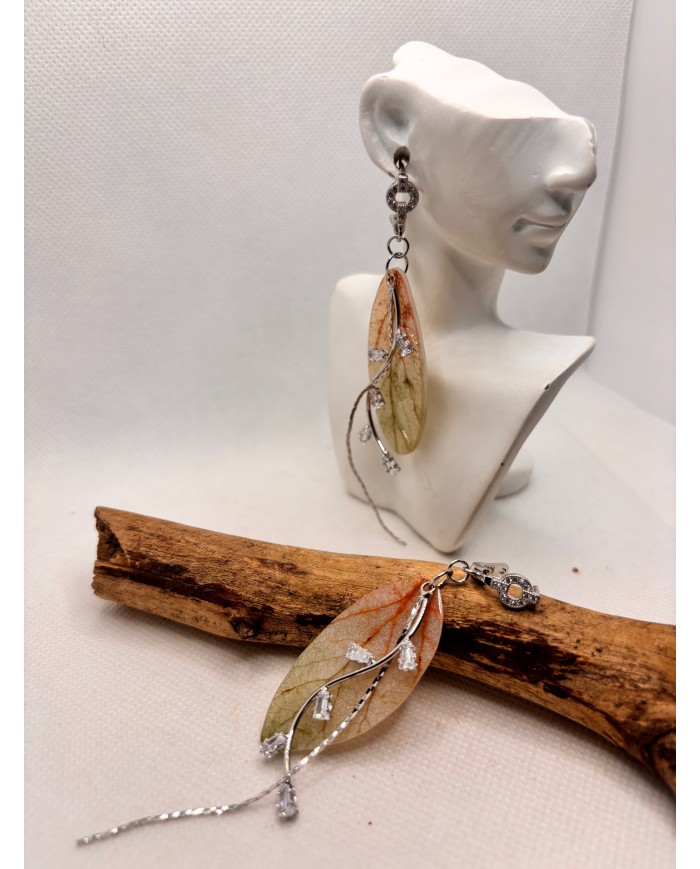 EDICIÓN LIMITADA pendientes de hoja natural esqueletizada