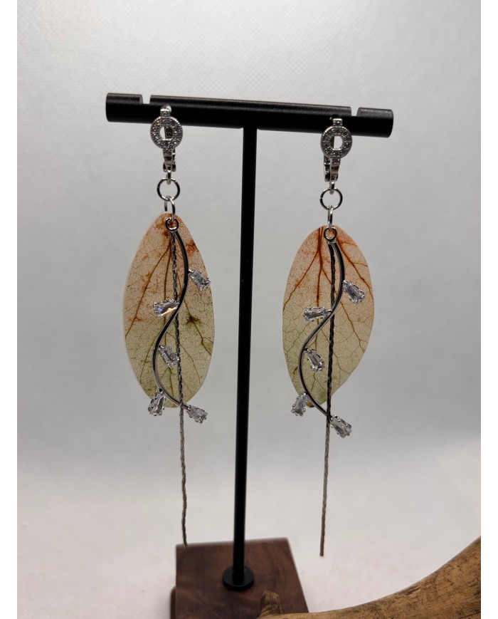EDICIÓN LIMITADA pendientes de hoja natural esqueletizada