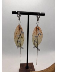 EDICIÓN LIMITADA pendientes de hoja natural esqueletizada