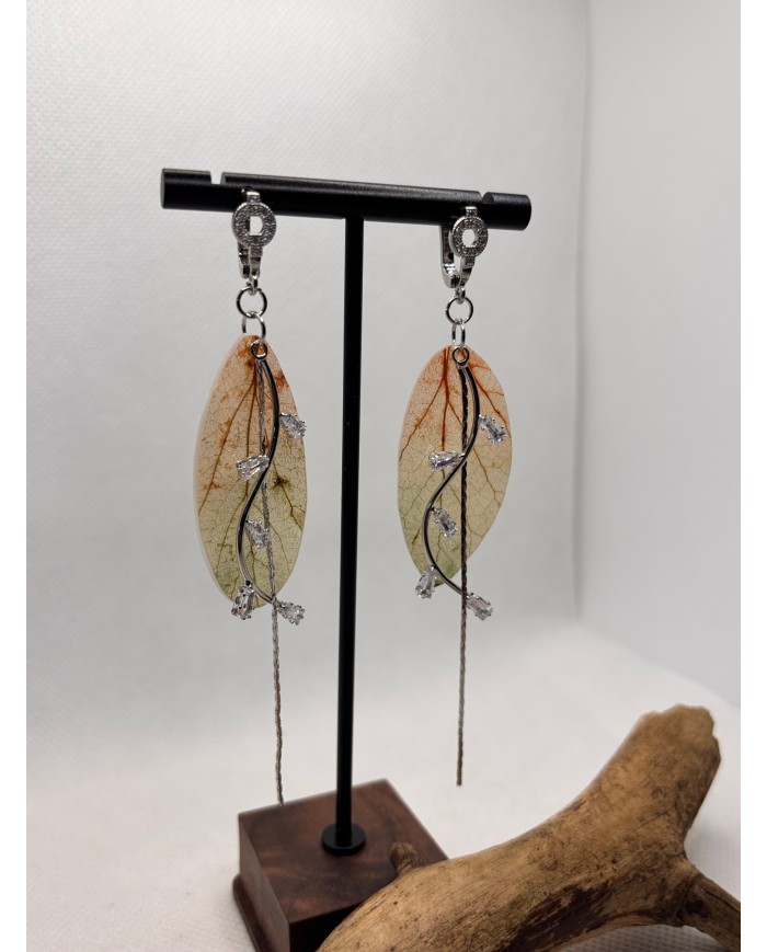 EDICIÓN LIMITADA pendientes de hoja natural esqueletizada