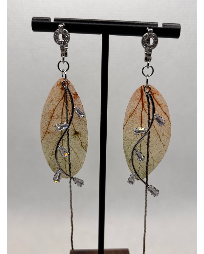 EDICIÓN LIMITADA pendientes de hoja natural esqueletizada