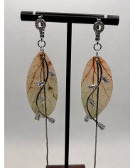 EDICIÓN LIMITADA pendientes de hoja natural esqueletizada