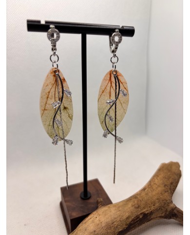 EDICIÓN LIMITADA pendientes de hoja natural esqueletizada