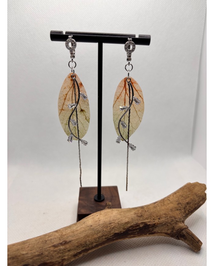 EDICIÓN LIMITADA pendientes de hoja natural esqueletizada