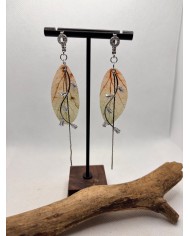 EDICIÓN LIMITADA pendientes de hoja natural esqueletizada