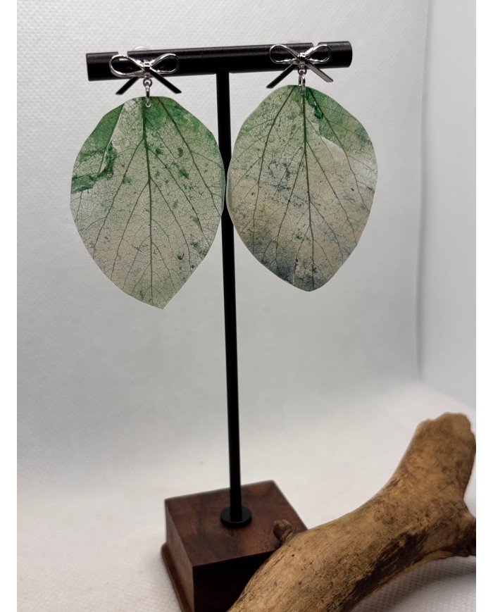 EDICIÓN LIMITADA pendientes de hoja natural artesano1