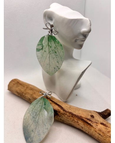 EDICIÓN LIMITADA pendientes de hoja natural artesano1