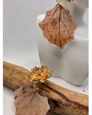 EDICIÓN LIMITADA pendientes de hoja natural esqueltizada