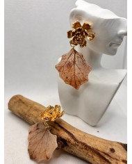 EDICIÓN LIMITADA pendientes de hoja natural esqueltizada