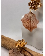 EDICIÓN LIMITADA pendientes de hoja natural esqueltizada