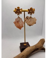 EDICIÓN LIMITADA pendientes de hoja natural esqueltizada