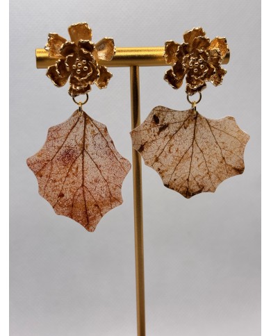 EDICIÓN LIMITADA pendientes de hoja natural esqueltizada