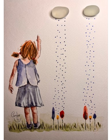 ILUSTRACIÓN acuarela pintada  a mano