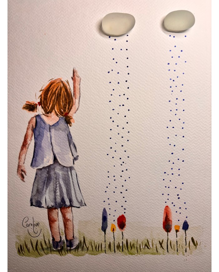 ILUSTRACIÓN acuarela pintada  a mano