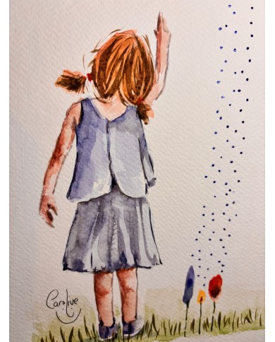 ILUSTRACIÓN acuarela pintada  a mano