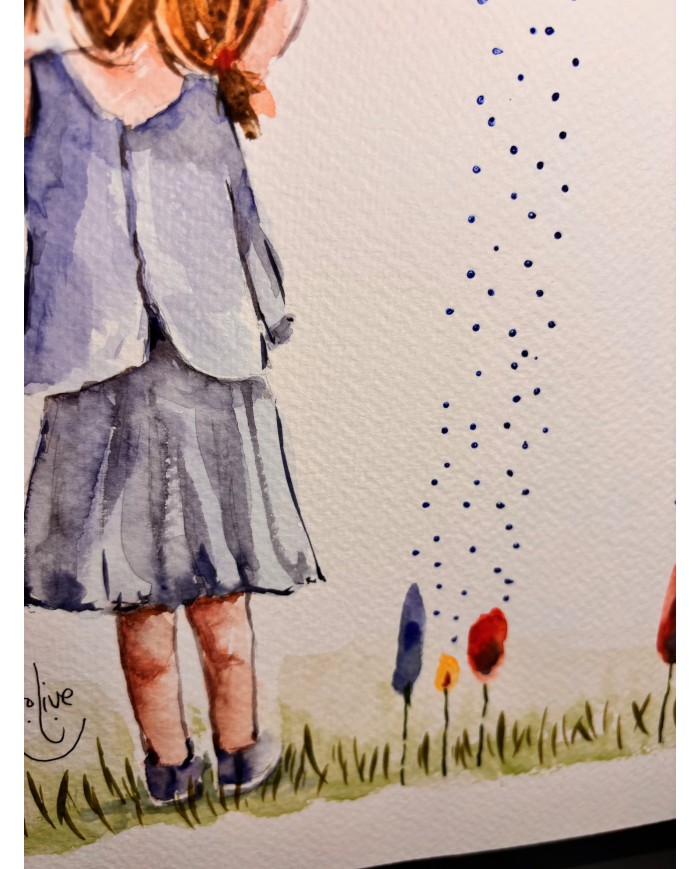 ILUSTRACIÓN acuarela pintada  a mano