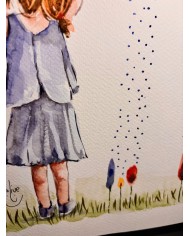 ILUSTRACIÓN acuarela pintada  a mano