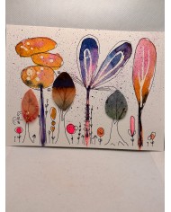 ILUSTRACIÓN acuarela pintada a mano con hoja natural