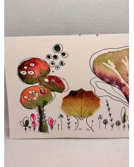 ILUSTRACIÓN acuarela pintada a mano con hoja natural