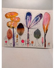 ILUSTRACIÓN acuarela pintada a mano con hoja natural