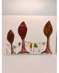 ILUSTRACIÓN acuarela pintada a mano con hoja natural