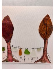 ILUSTRACIÓN acuarela pintada a mano con hoja natural