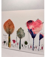 ILUSTRACIÓN acuarela pintada a mano con hoja natural