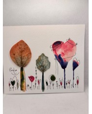 ILUSTRACIÓN acuarela pintada a mano con hoja natural