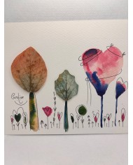 ILUSTRACIÓN acuarela pintada a mano con hoja natural