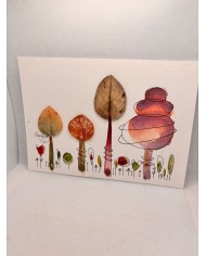 ILUSTRACIÓN acuarela pintada a mano con hoja natural