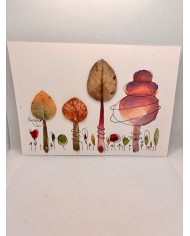 ILUSTRACIÓN acuarela pintada a mano con hoja natural